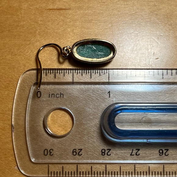 LIRM Faceted Green Onyx Gold Vermeil Over Sterling Silver Dangle Earrings - Picture 14 of 14